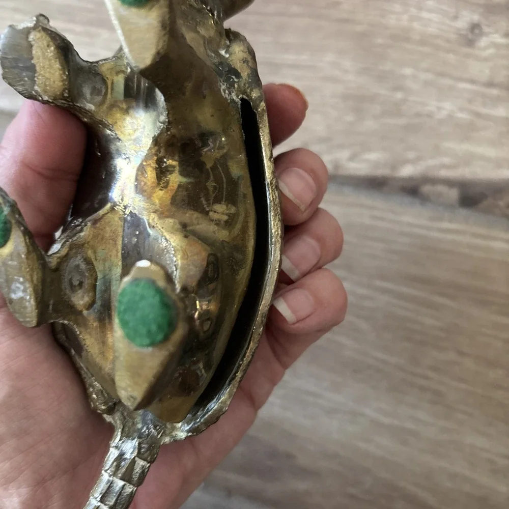 Rare Vintage Solid Brass Armadillo Figurine 7